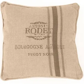 French Wine Label Pillow