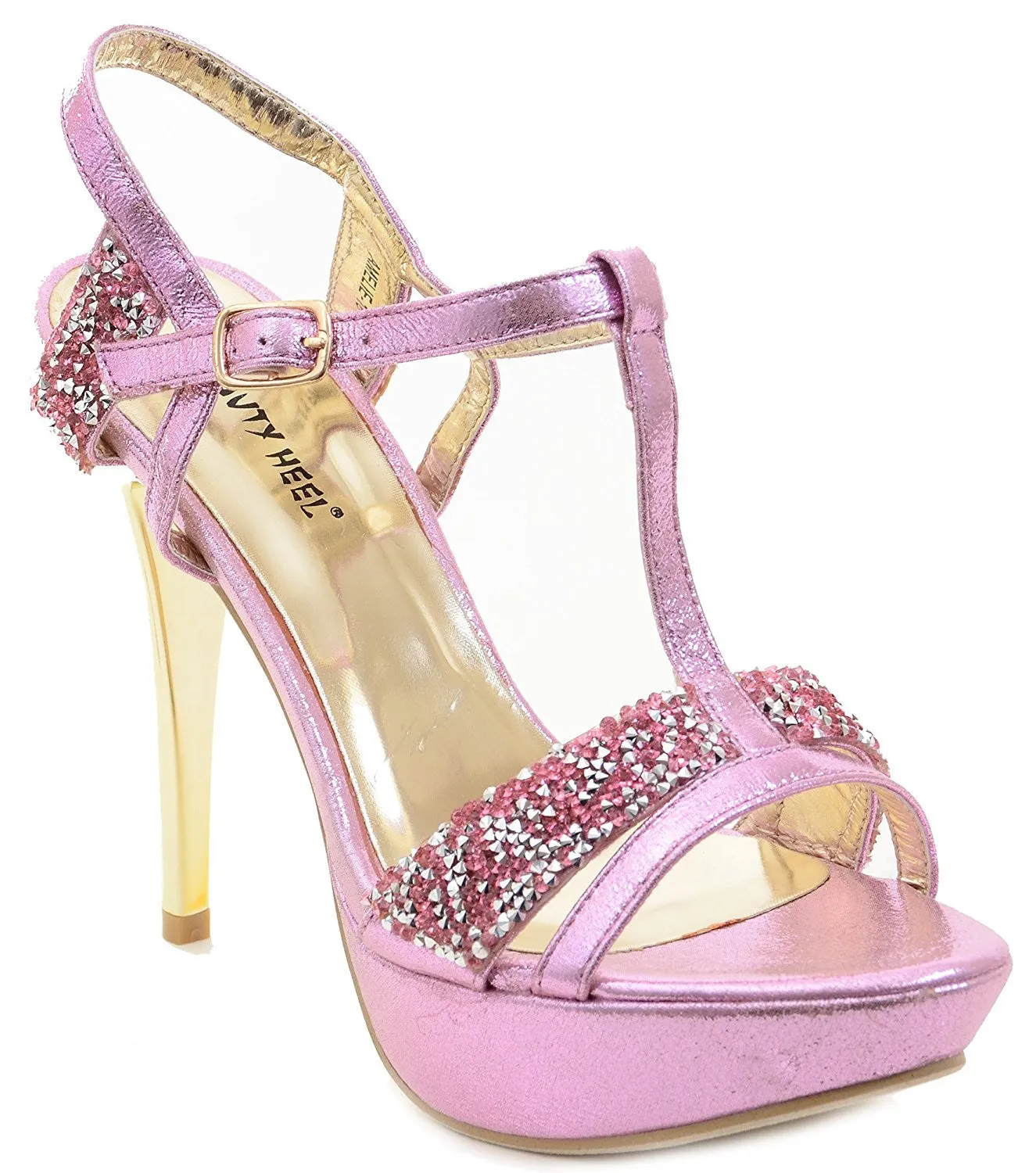 Glitter Rhinestone Evening Platform Sandal Formal Women's Heels