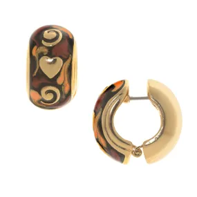 Gold Tortoise Motif Reversible Hugs® Clip Earrings