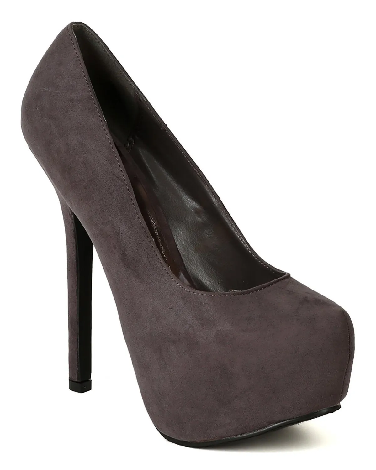 Grey Hidden Platform High Heel Stiletto Pump