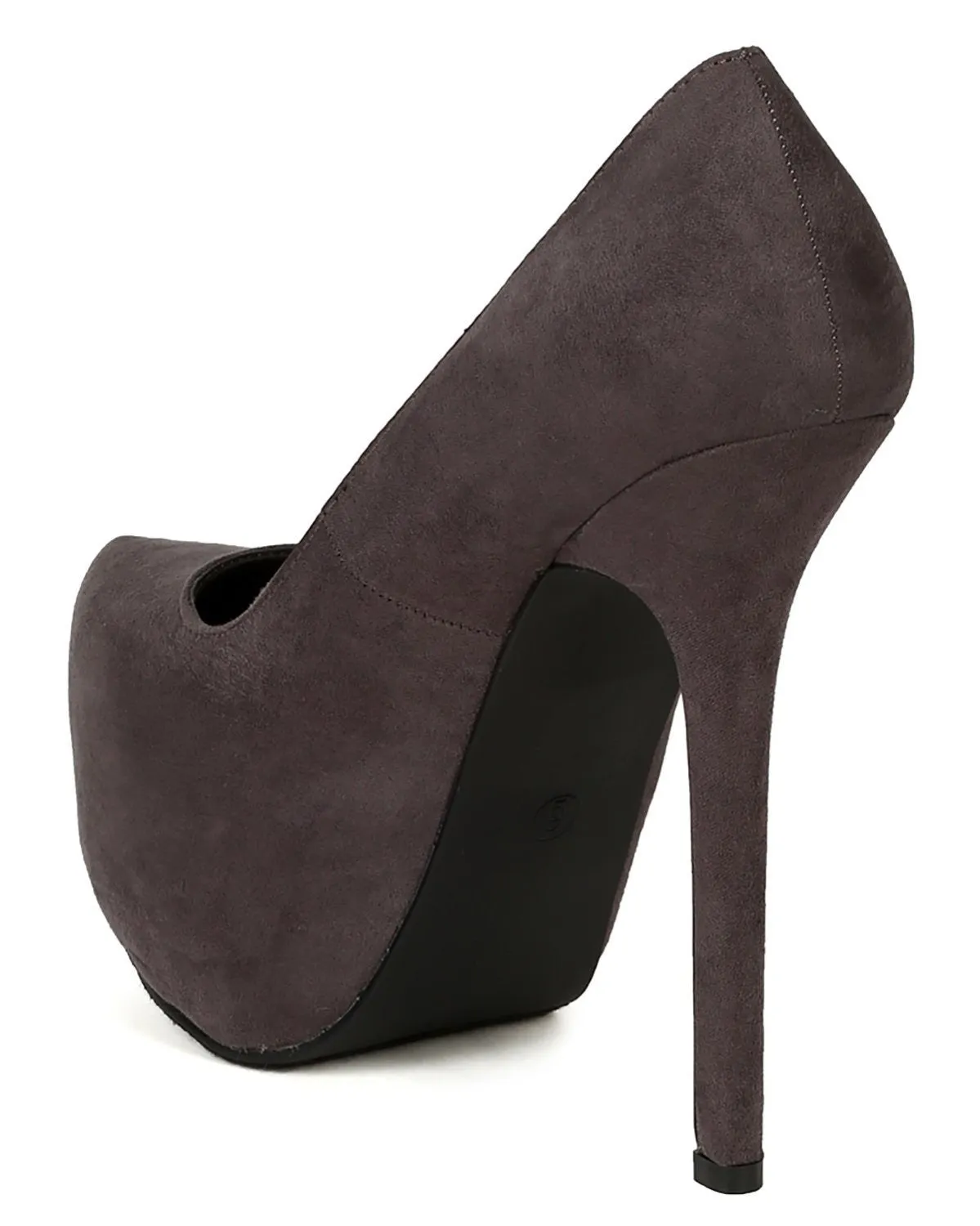 Grey Hidden Platform High Heel Stiletto Pump