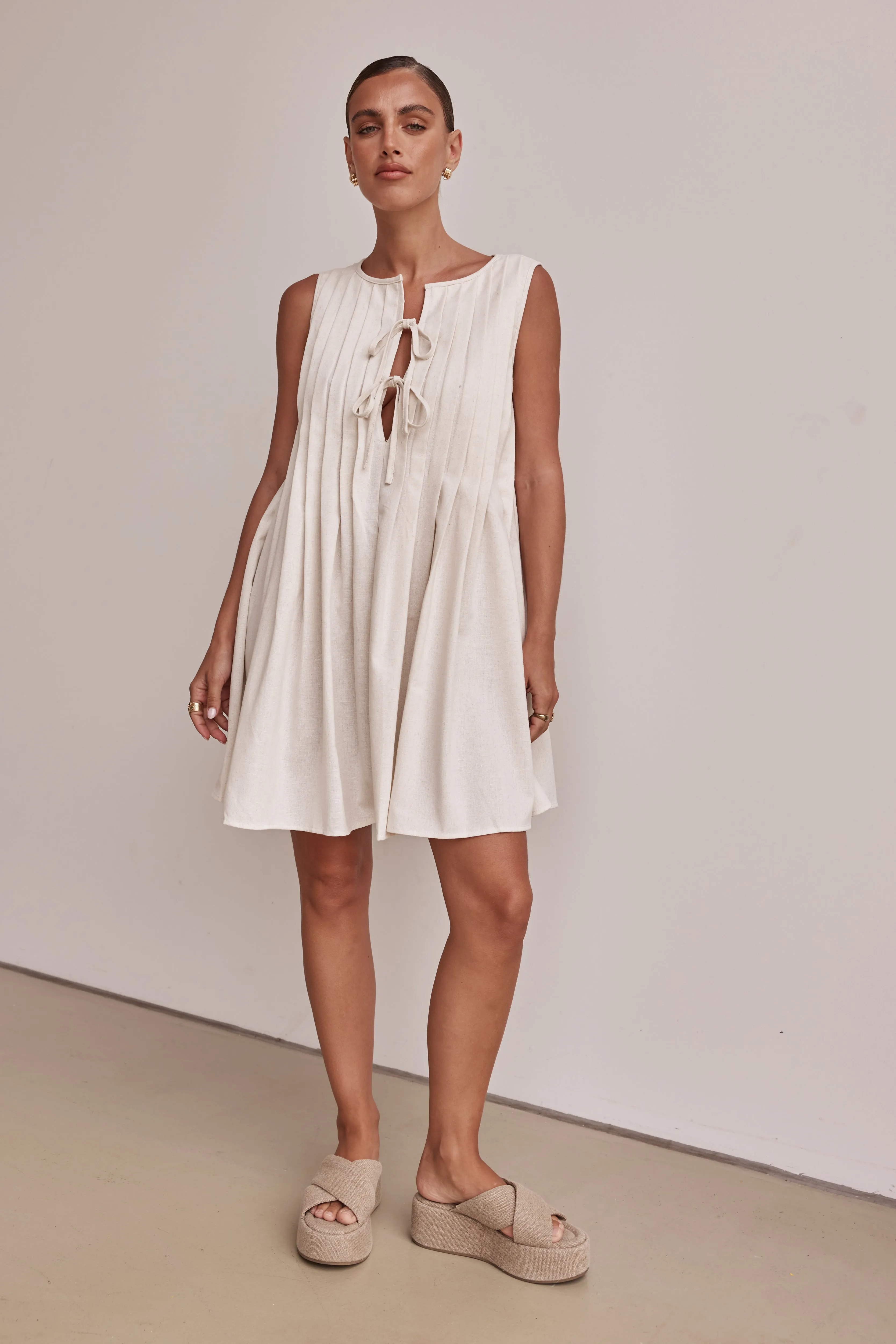 Harper Mini Dress (Cream)