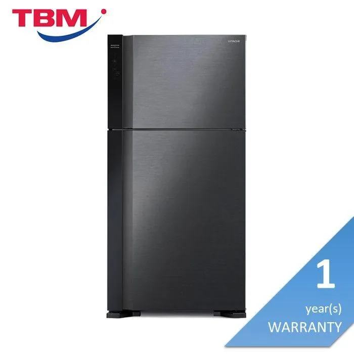 Hitachi R-V660P7M-1 BBK Fridge 2 Doors G565L Inverter Stylish Series Brilliant Black