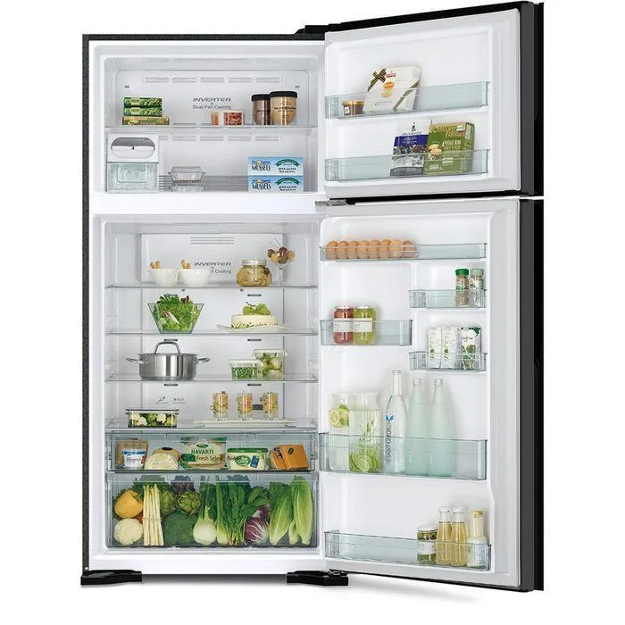 Hitachi R-V710P7M-1 BSL Fridge 2 Doors G601L Inverter Stylish Series Brilliant Silver