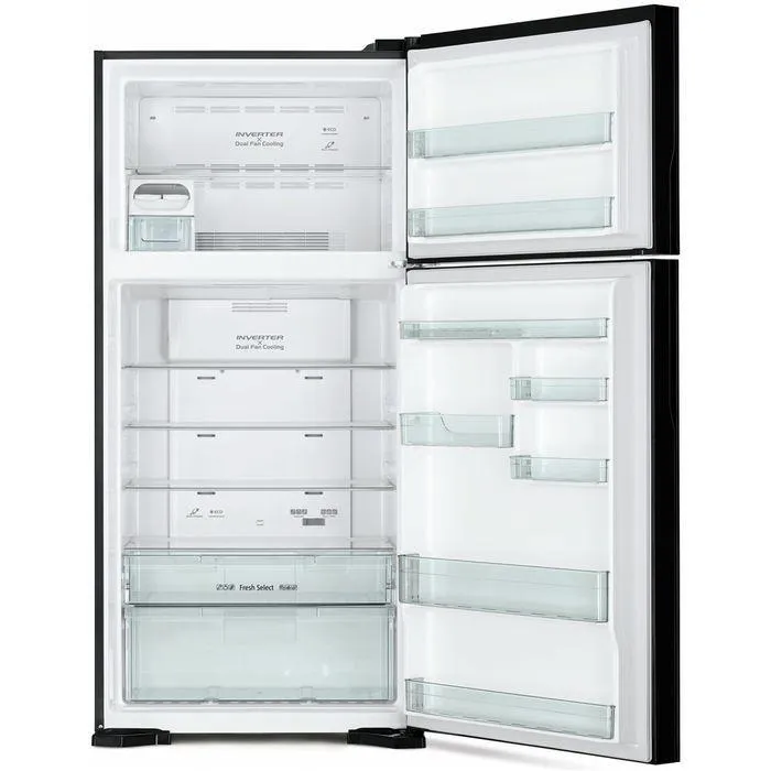 Hitachi R-VG710P7M-1 GGR Fridge 2 Doors G601L Inverter Glass Grey