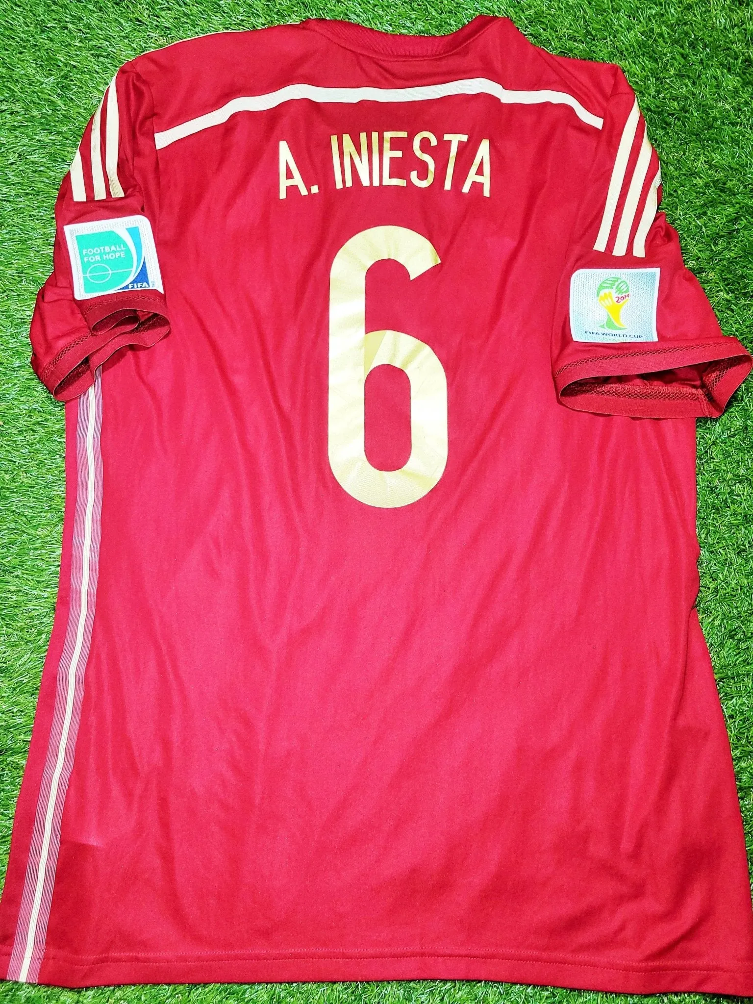 Iniesta Spain 2014 WORLD CUP Adizero Player Issue Soccer Jersey Shirt XL SKU# G85242