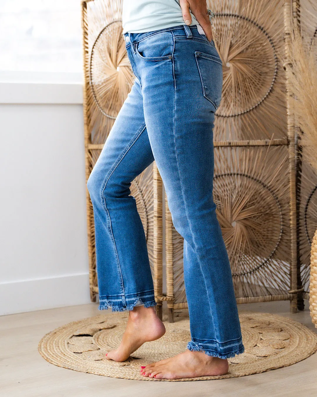 KanCan All I Know Non Distressed Crop Bootcut Jeans