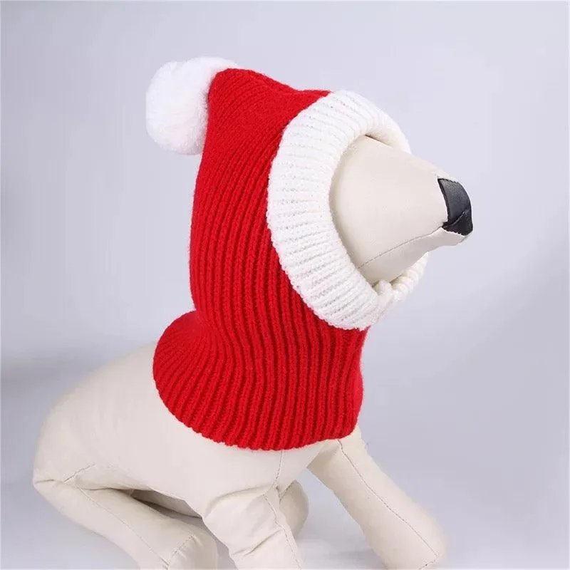 Knitted Bull Terrier Santa Hat