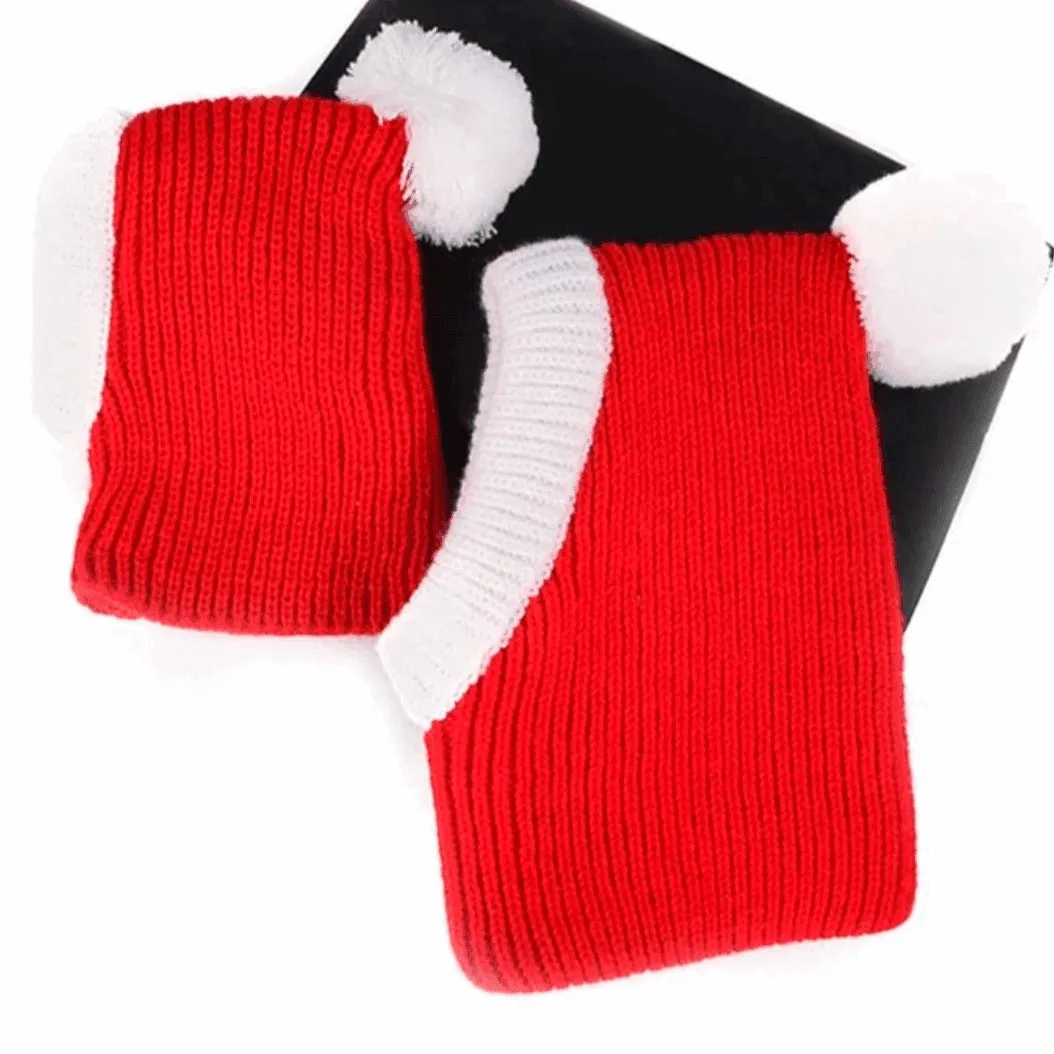 Knitted Bull Terrier Santa Hat