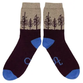 Ladies Aniseed Forest Lambswool Ankle Socks