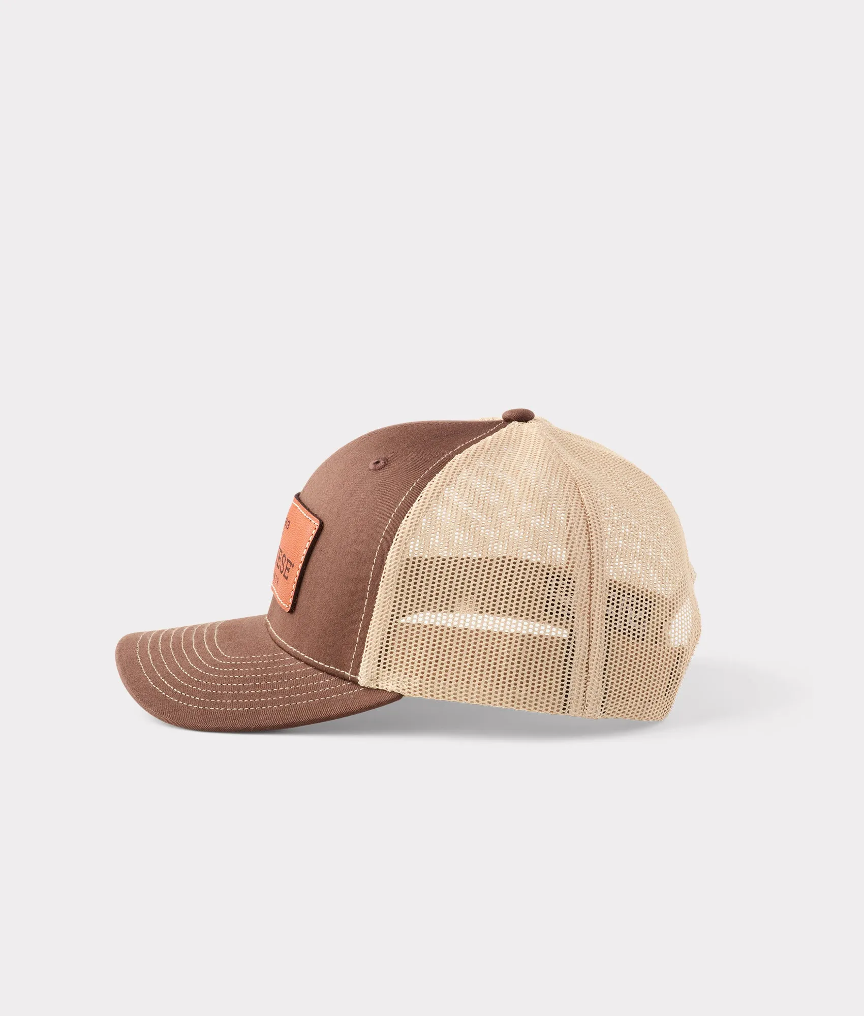 Leather Patch Cap :: Brown   Khaki