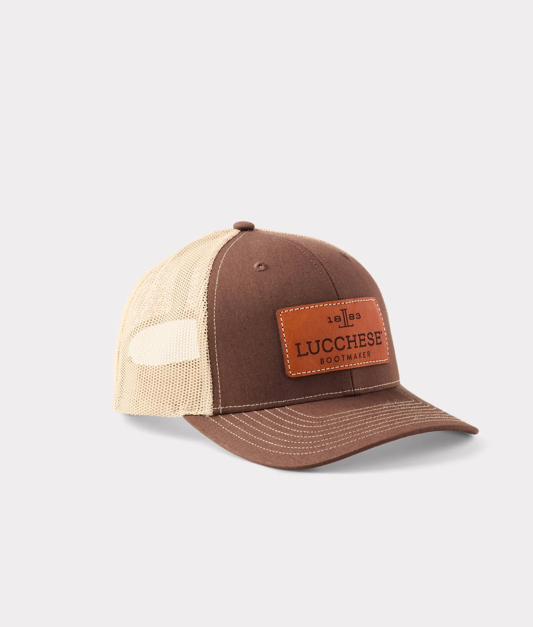 Leather Patch Cap :: Brown   Khaki