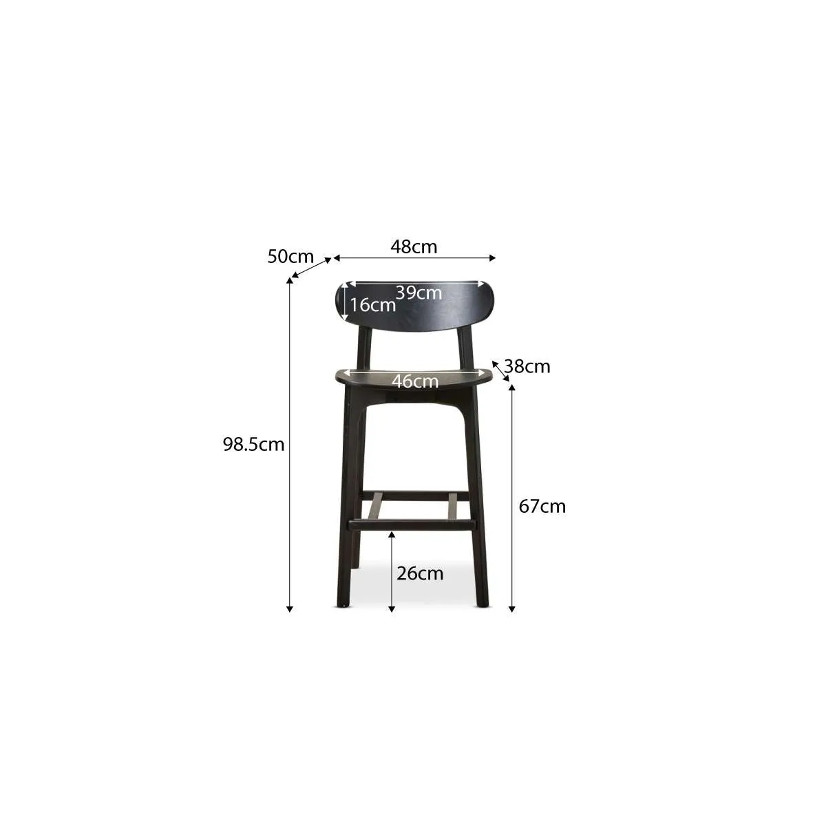 Leon Bar Stool - Black