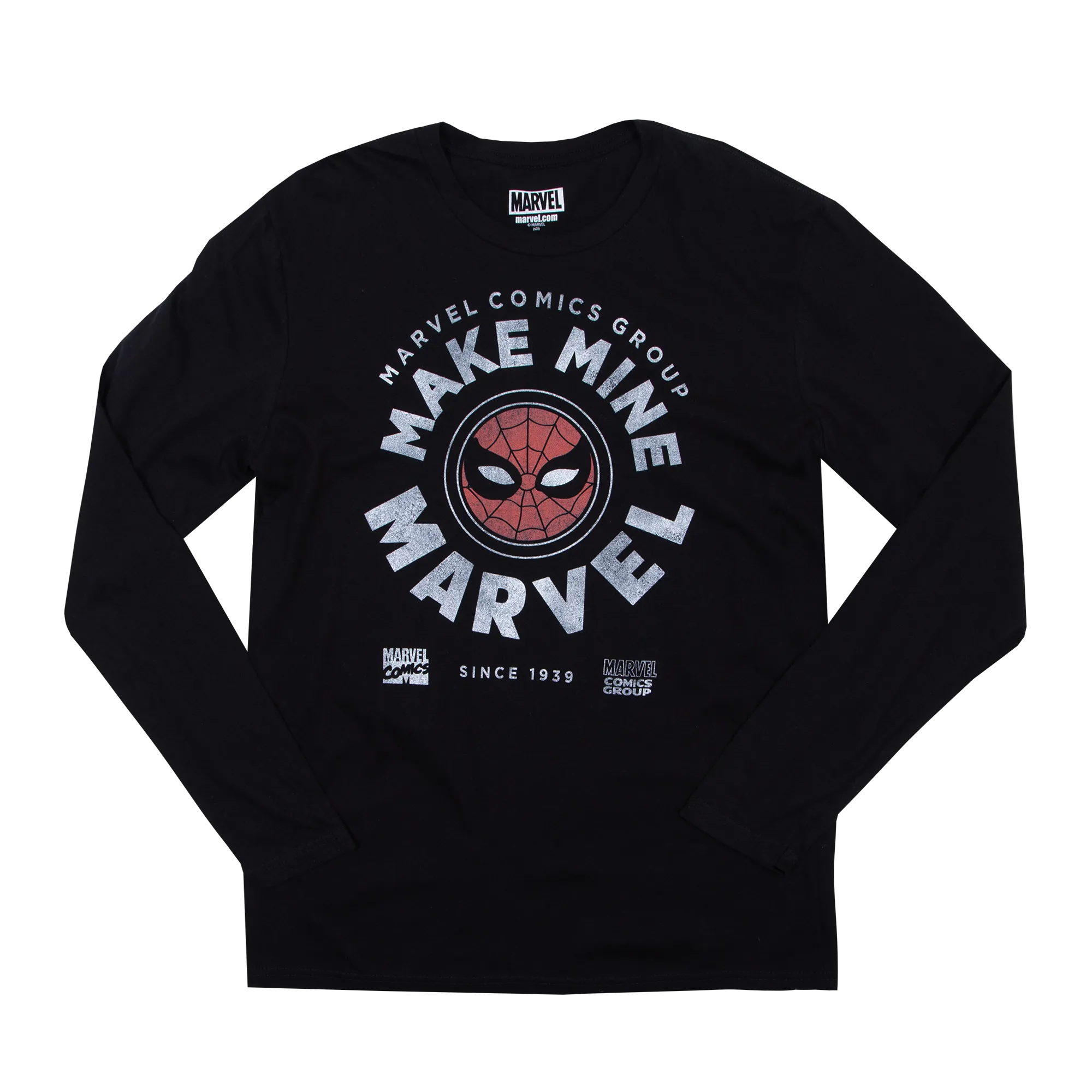 Marvel Comics Vintage Spidey Black Long Sleeve