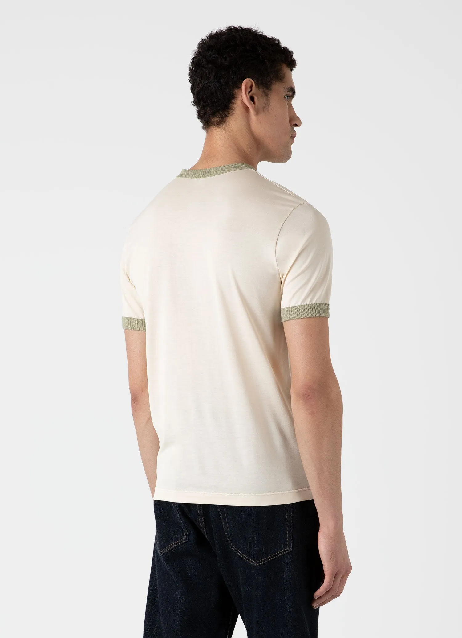 Men's Classic Ringer T-shirt in Pale Khaki