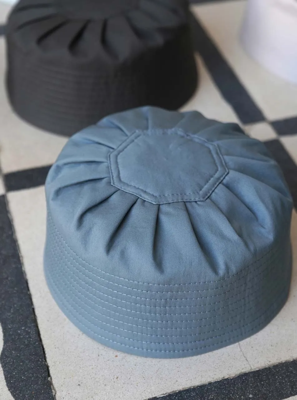 Mercerised Cotton Pleated Kufi Hat