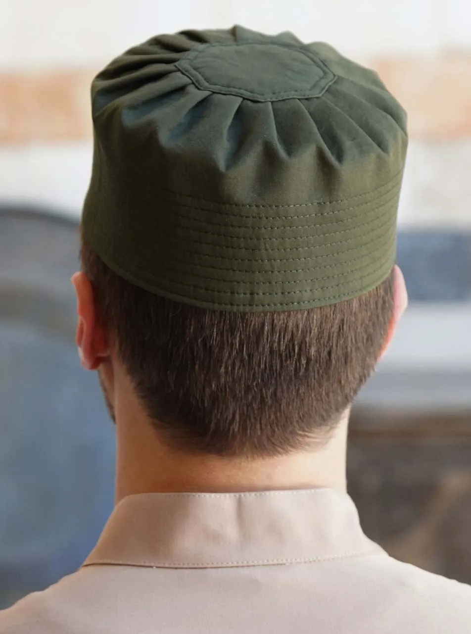 Mercerised Cotton Pleated Kufi Hat