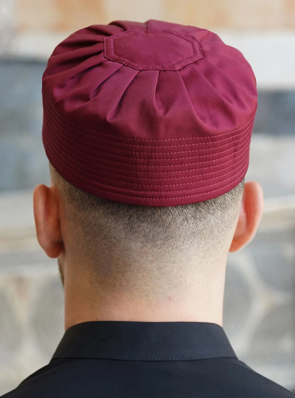 Mercerised Cotton Pleated Kufi Hat