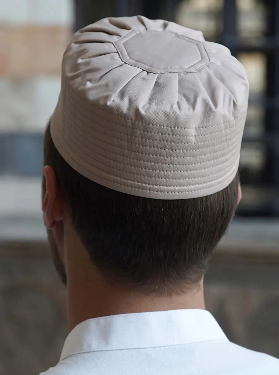 Mercerised Cotton Pleated Kufi Hat