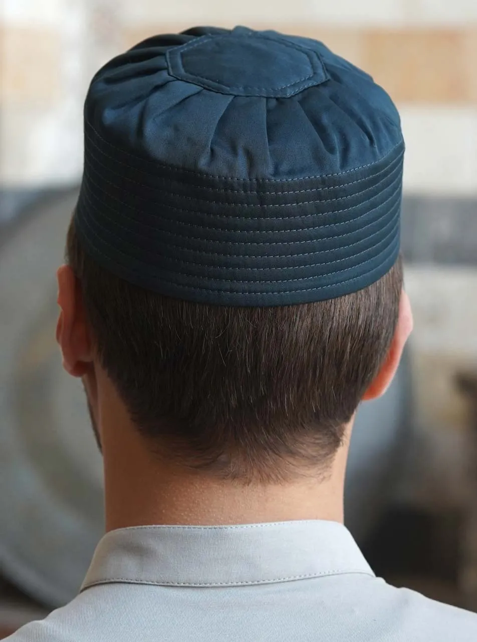 Mercerised Cotton Pleated Kufi Hat