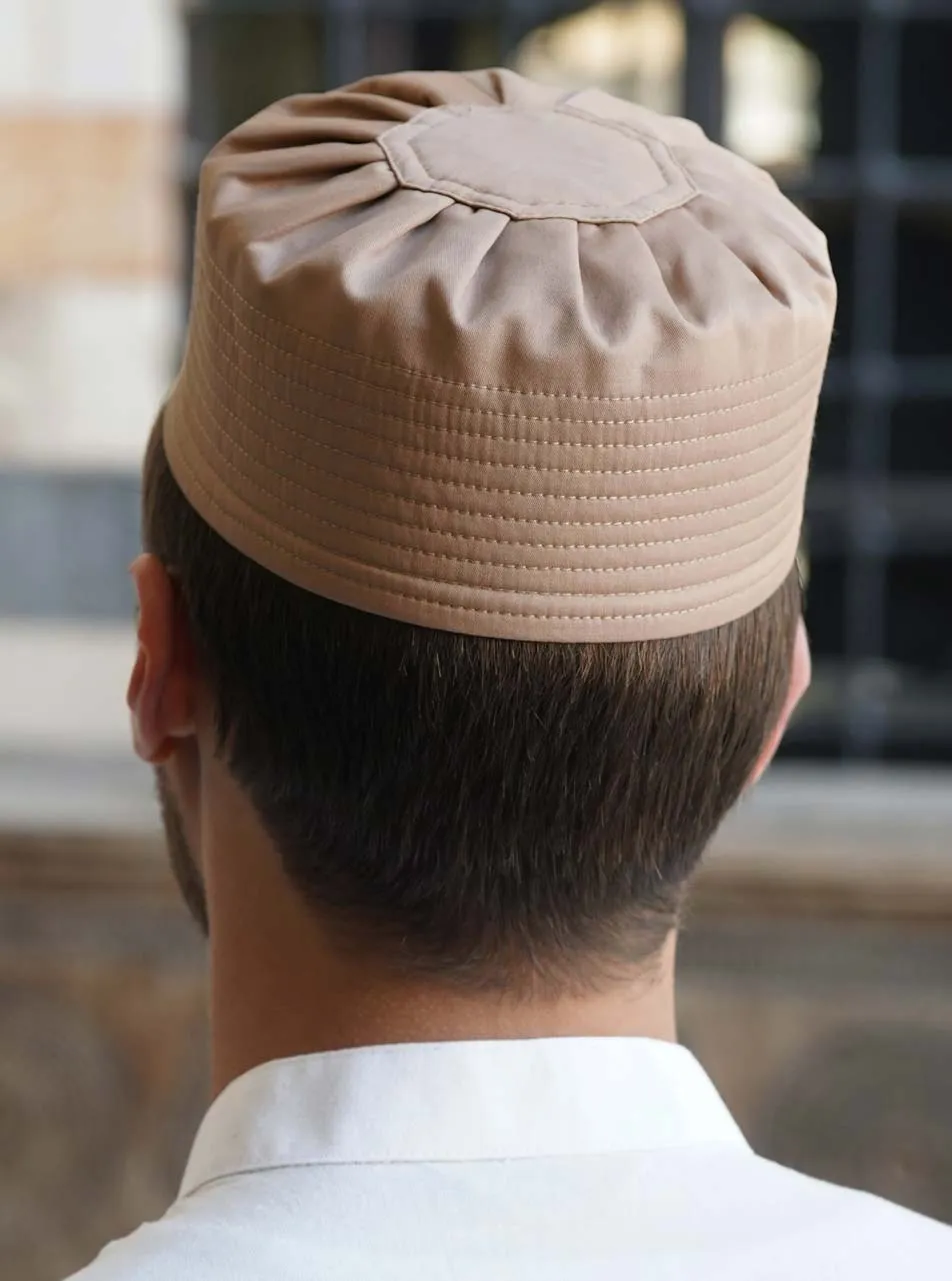 Mercerised Cotton Pleated Kufi Hat