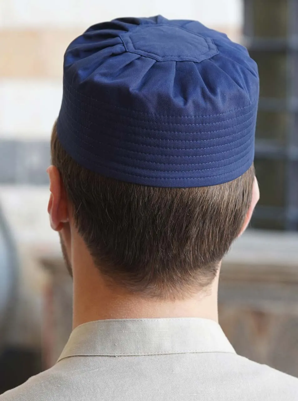 Mercerised Cotton Pleated Kufi Hat