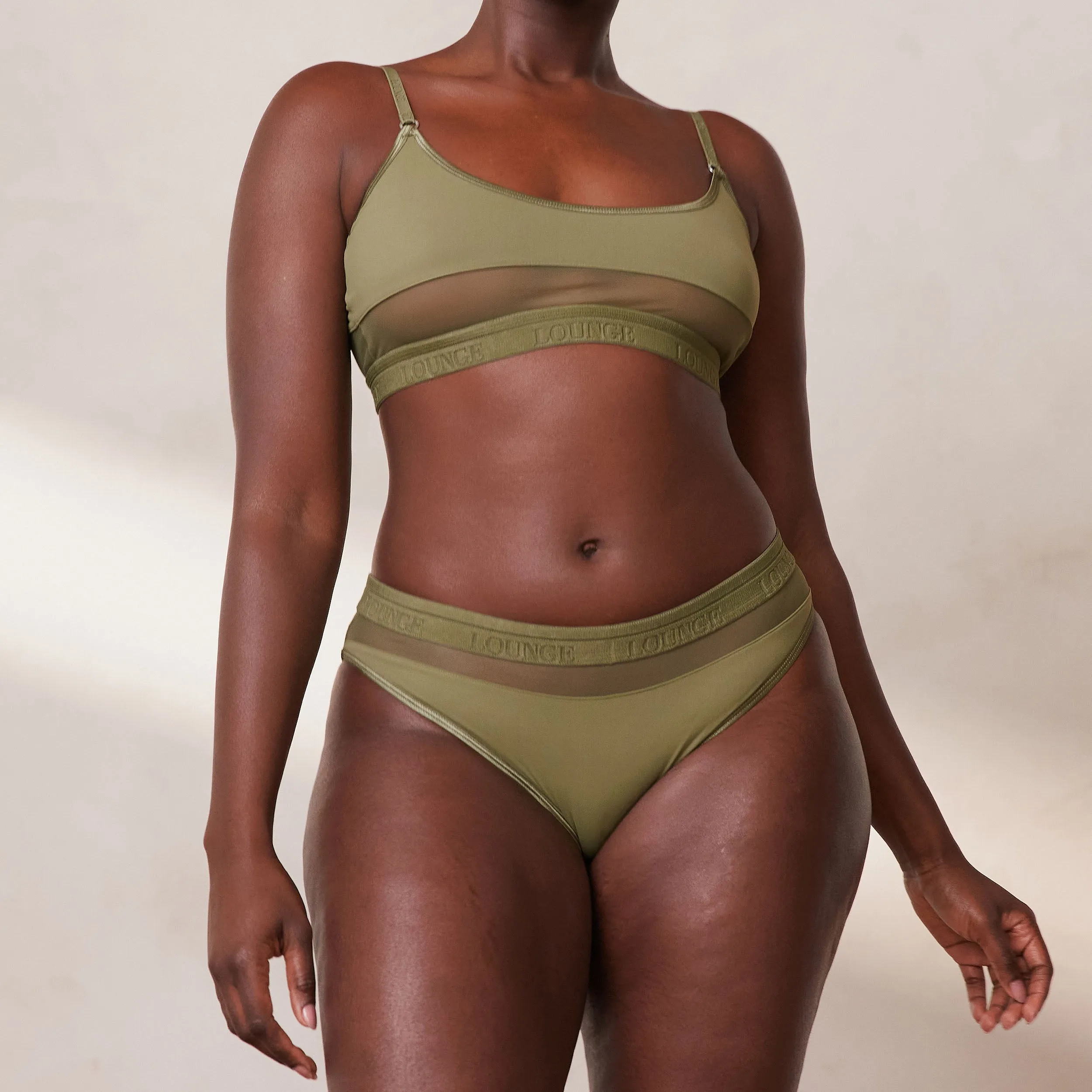 Mesh Bra  - Khaki