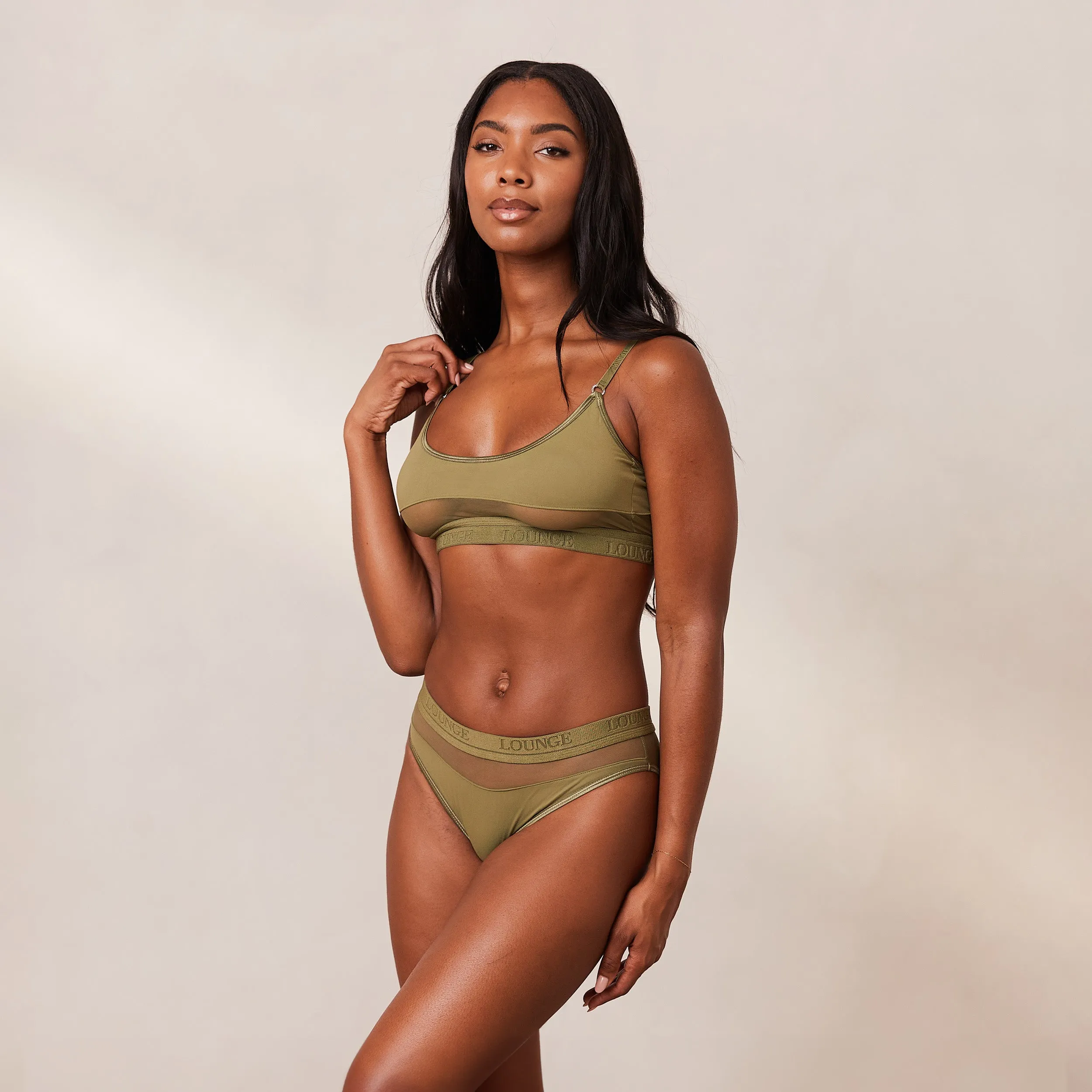 Mesh Bra  - Khaki