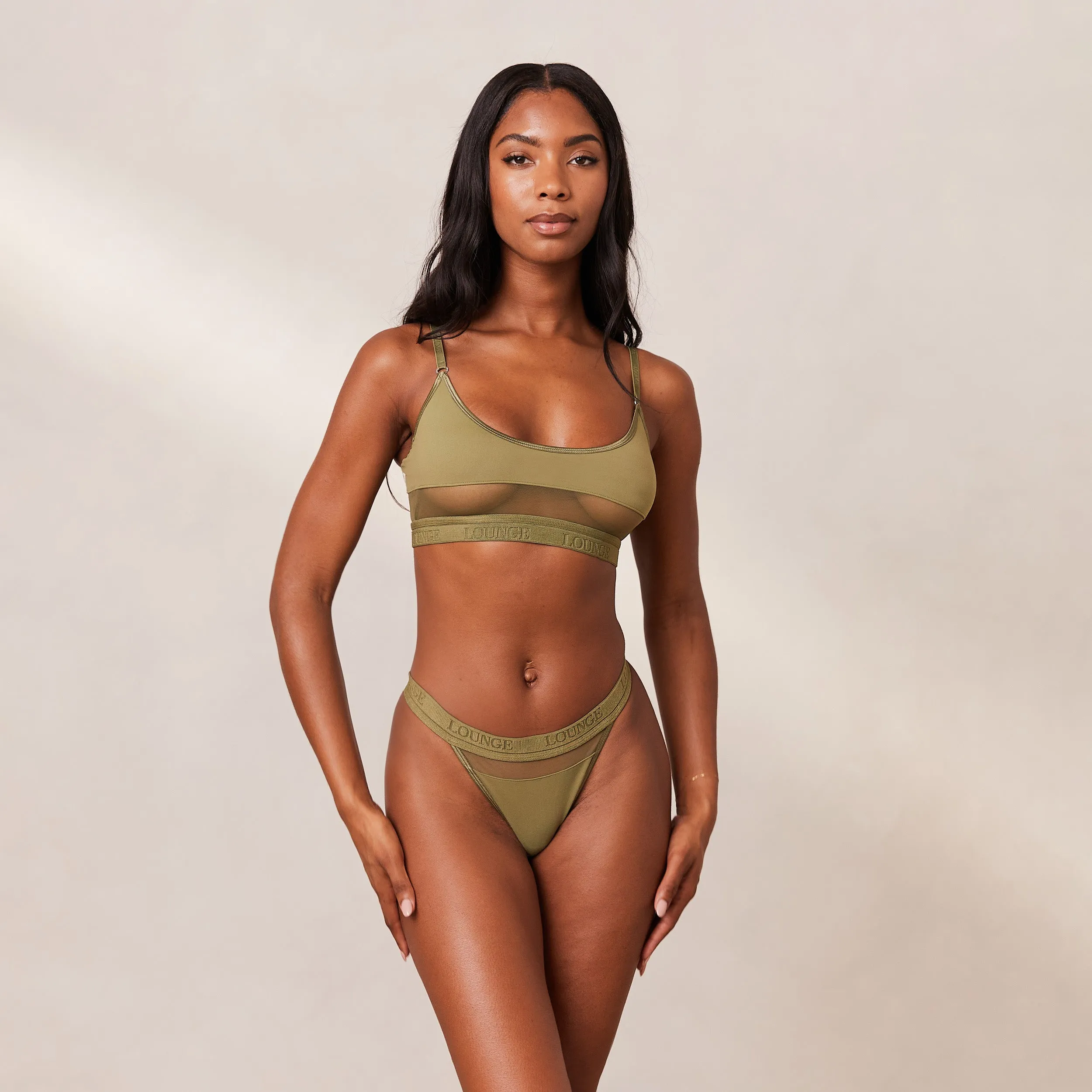 Mesh Bra  - Khaki