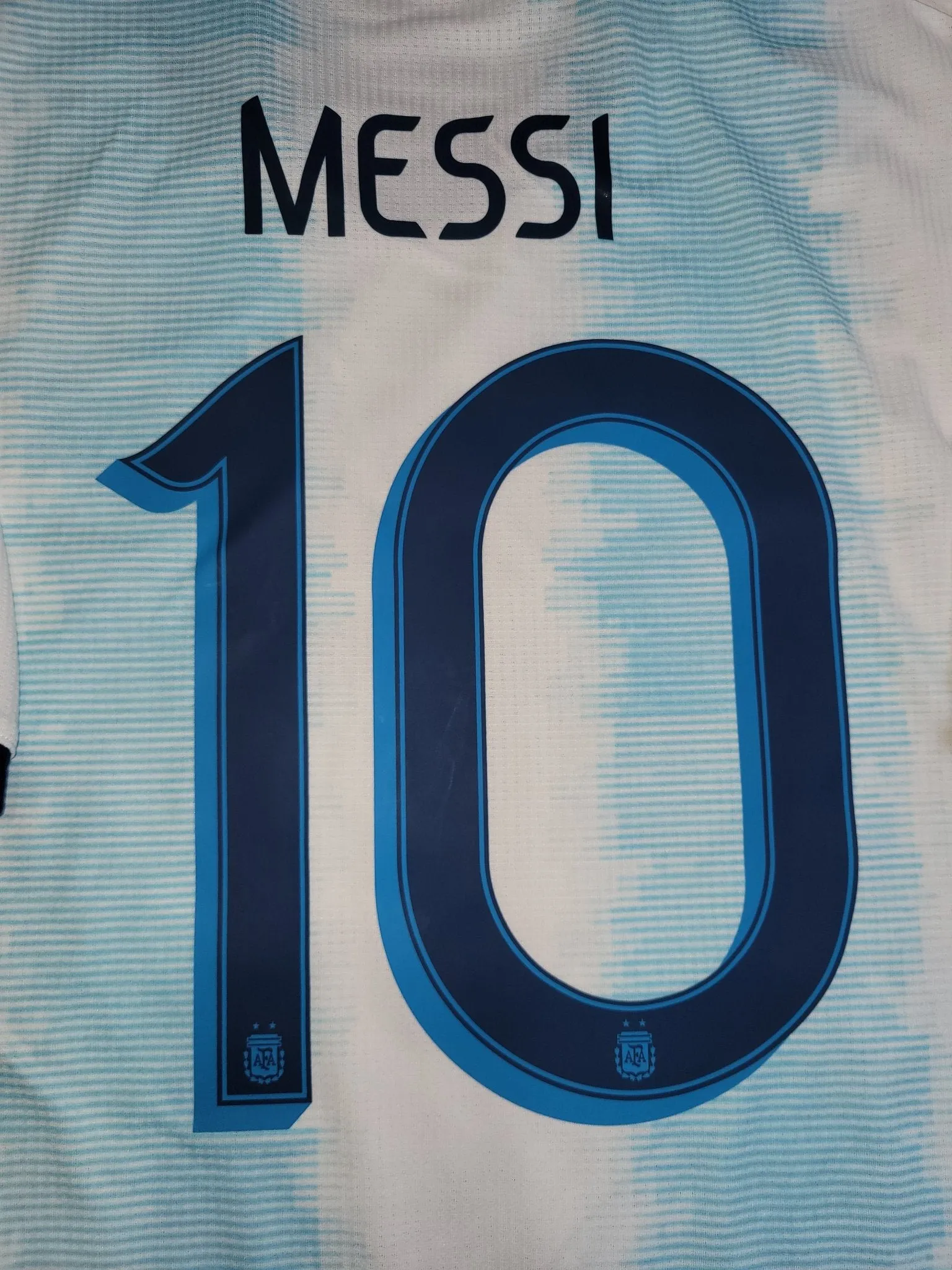 Messi Argentina 2019 COPA AMERICA PLAYER ISSUE Home Soccer Jersey L SKU# DP0225