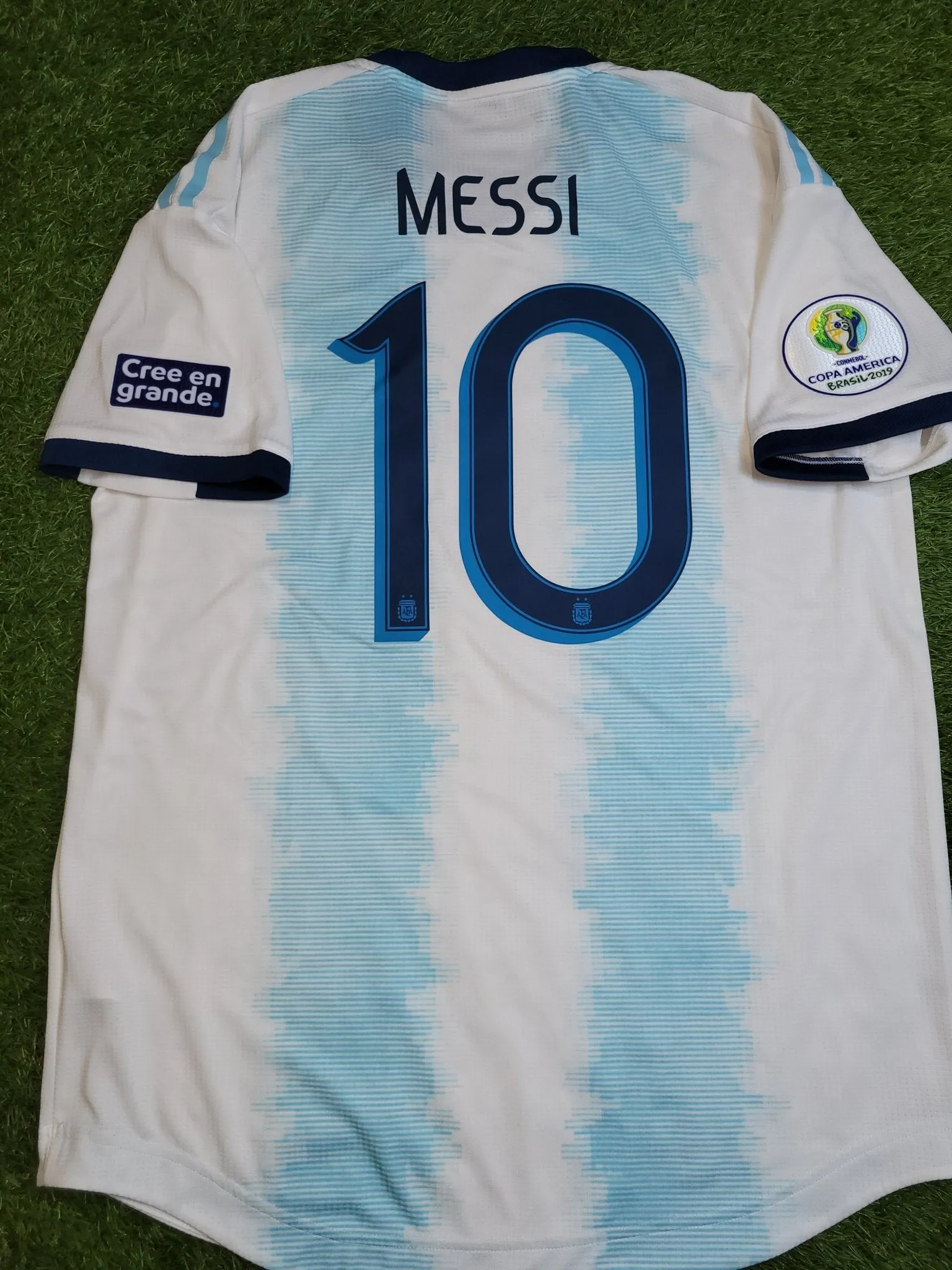 Messi Argentina 2019 COPA AMERICA PLAYER ISSUE Home Soccer Jersey L SKU# DP0225