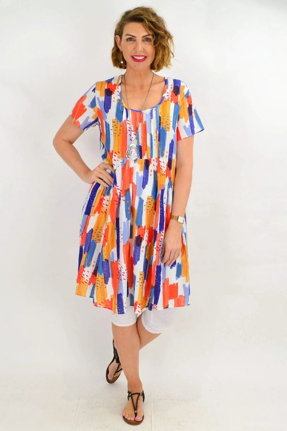 Multicolour Peasant Tunic Dress