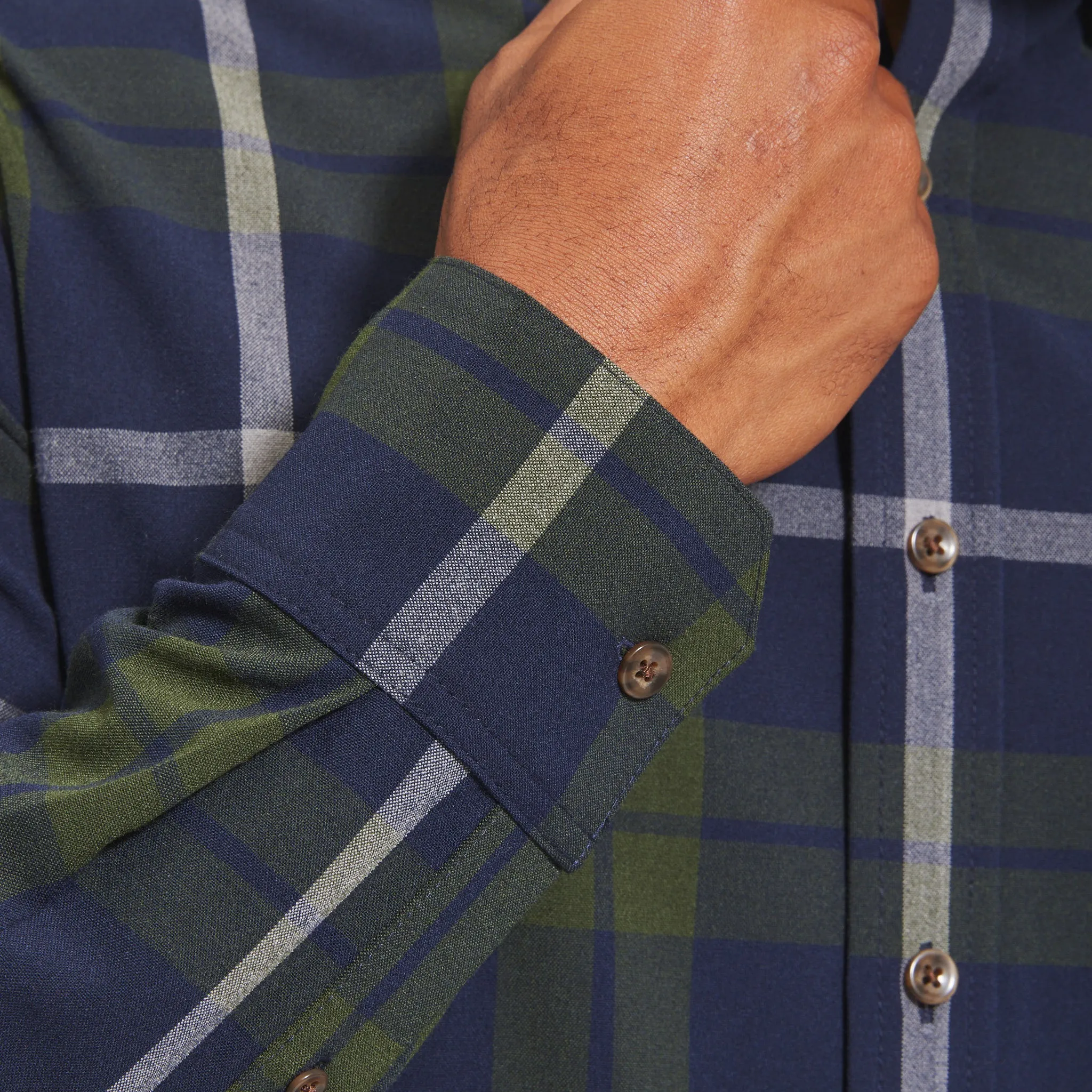 Olive Navy Large Plaid