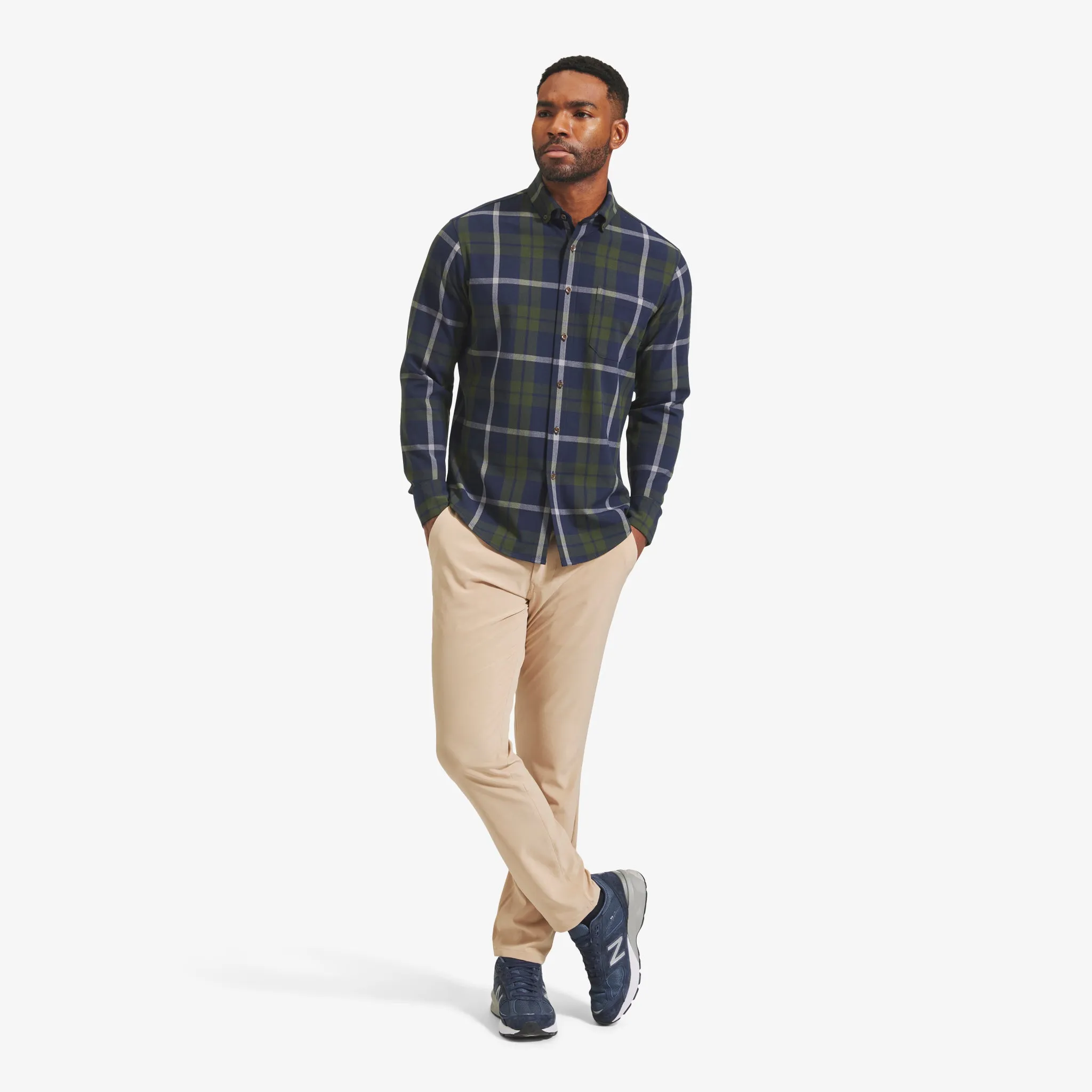 Olive Navy Large Plaid