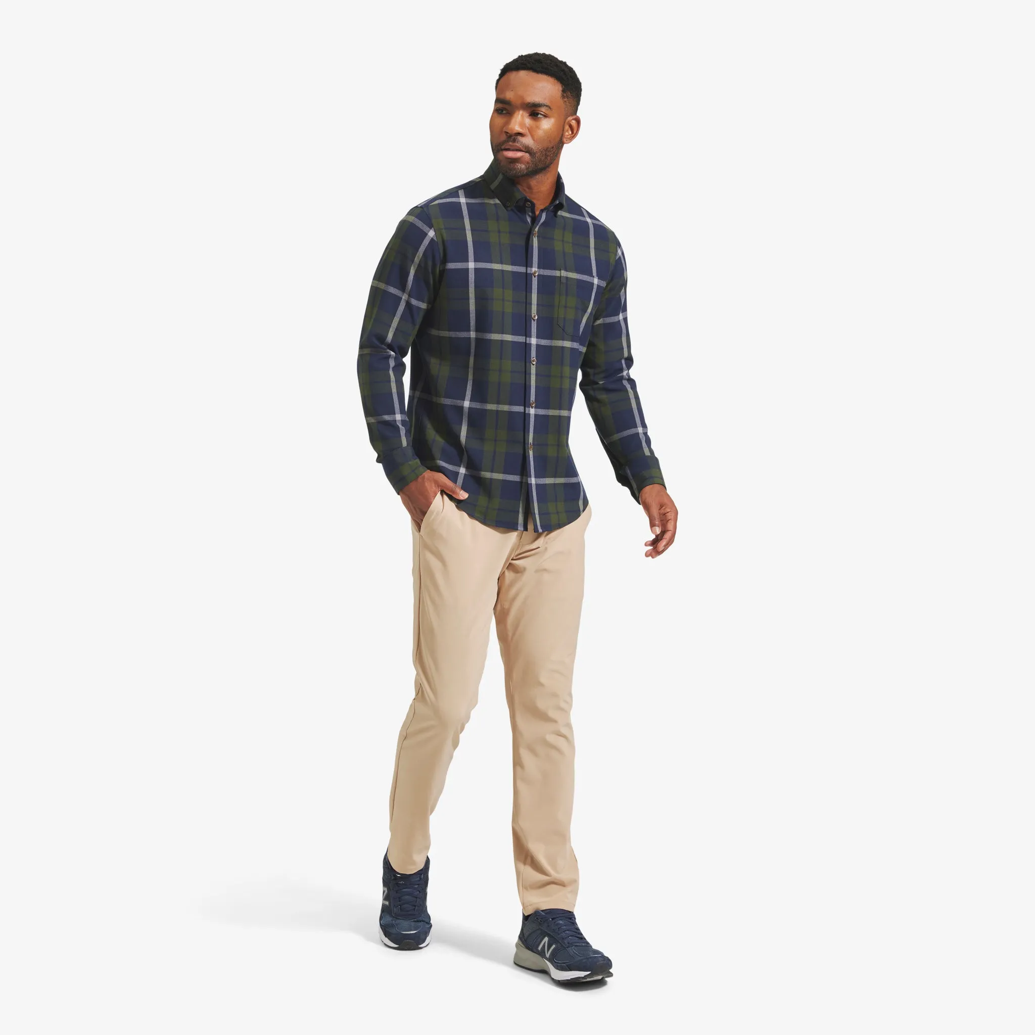 Olive Navy Large Plaid