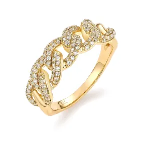 Orchid Gems Diamond Curved Cuban Link Ring