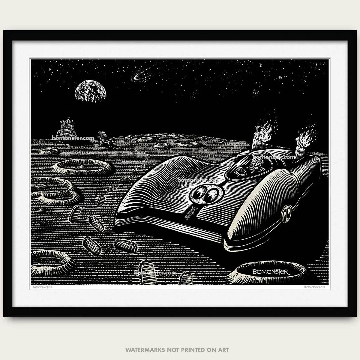 Original Mooneyes Hot Rod Art "Moonliner"