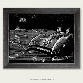 Original Mooneyes Hot Rod Art "Moonliner"