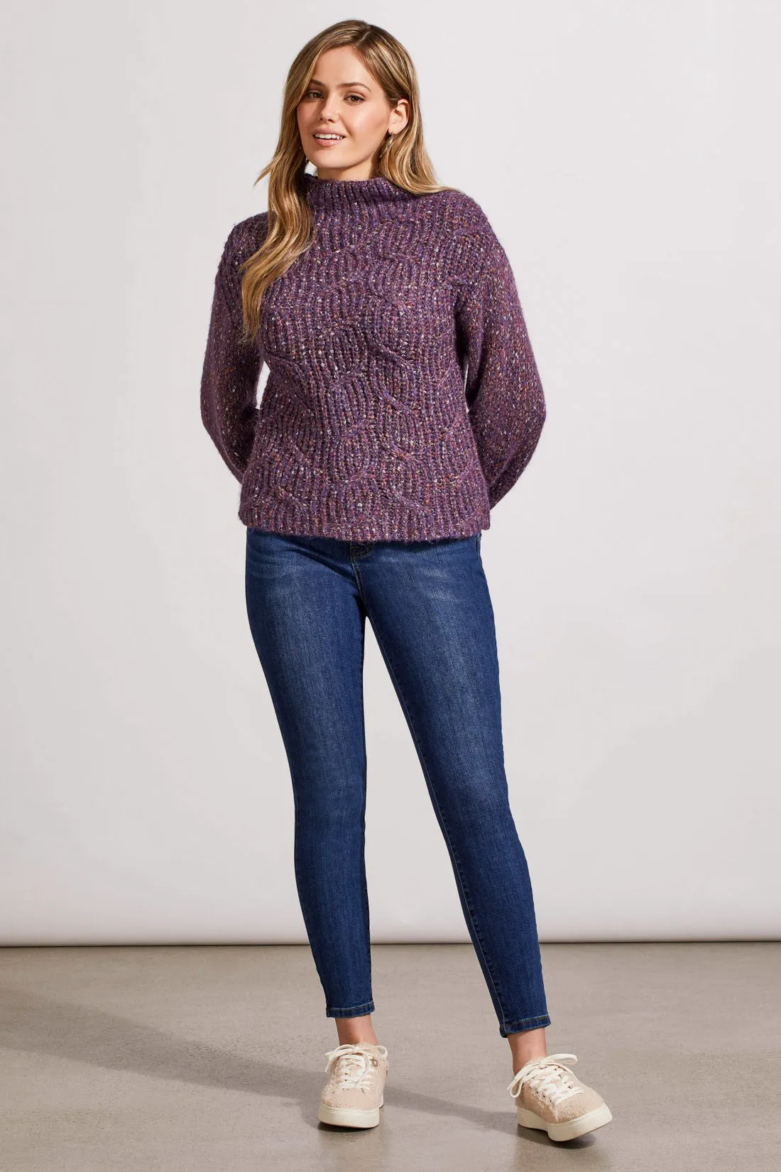 OVERSIZED FUNNEL NECK SWEATER-Raisin