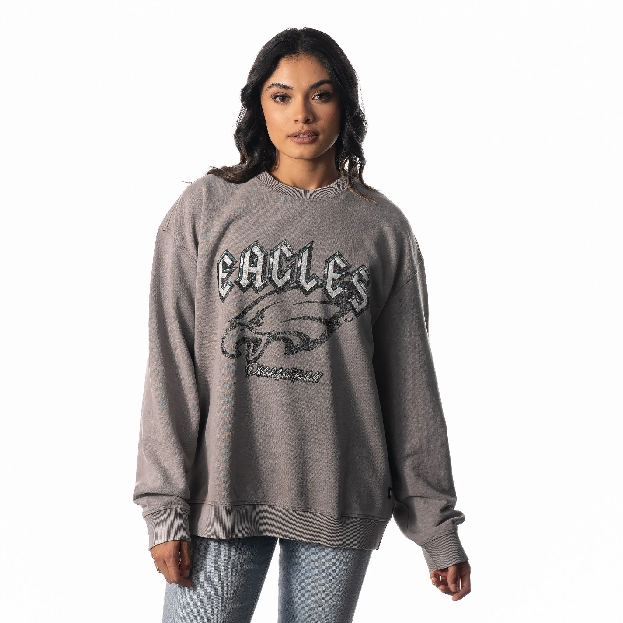 Philadelphia Eagles Graphic Crew Fleece - Grey