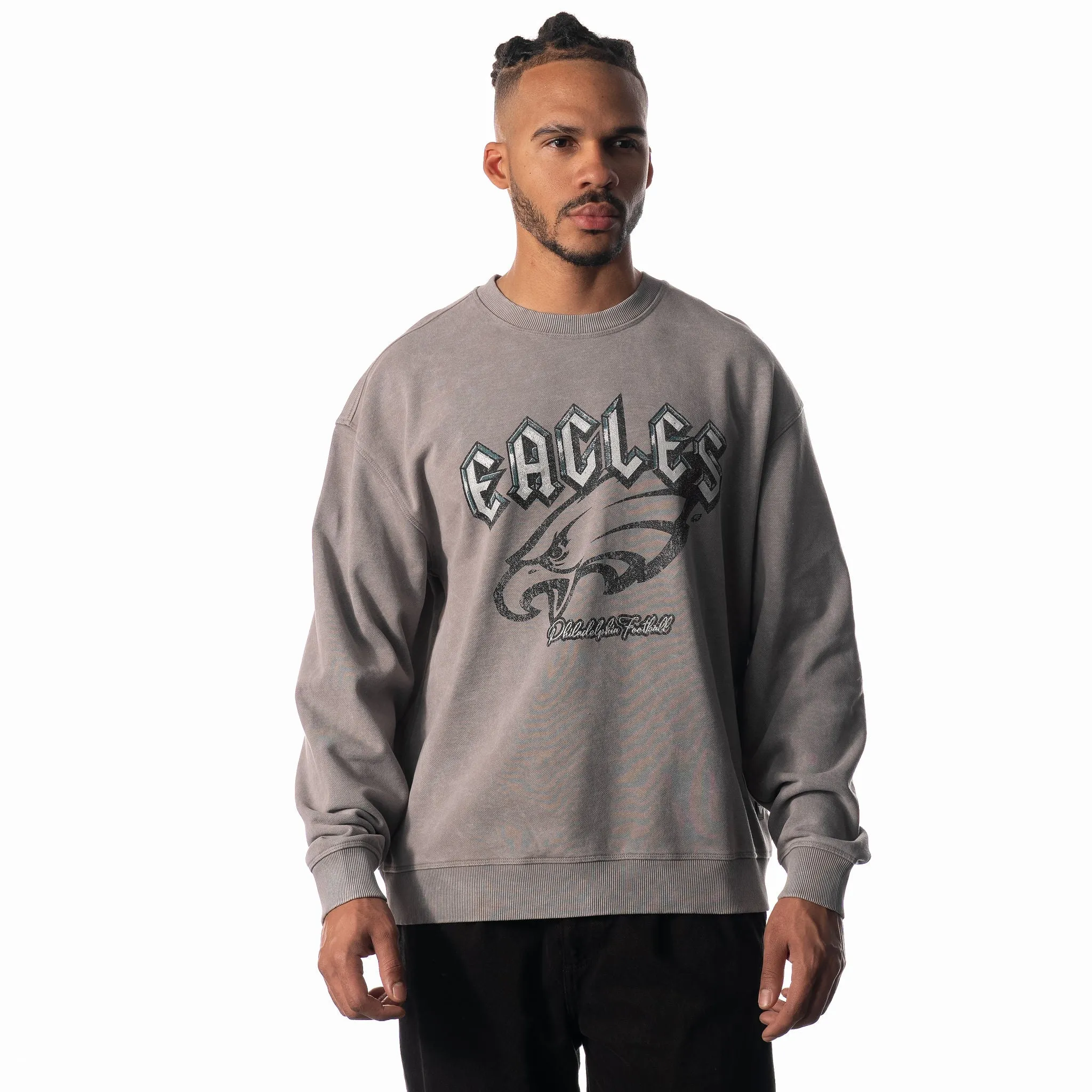 Philadelphia Eagles Graphic Crew Fleece - Grey