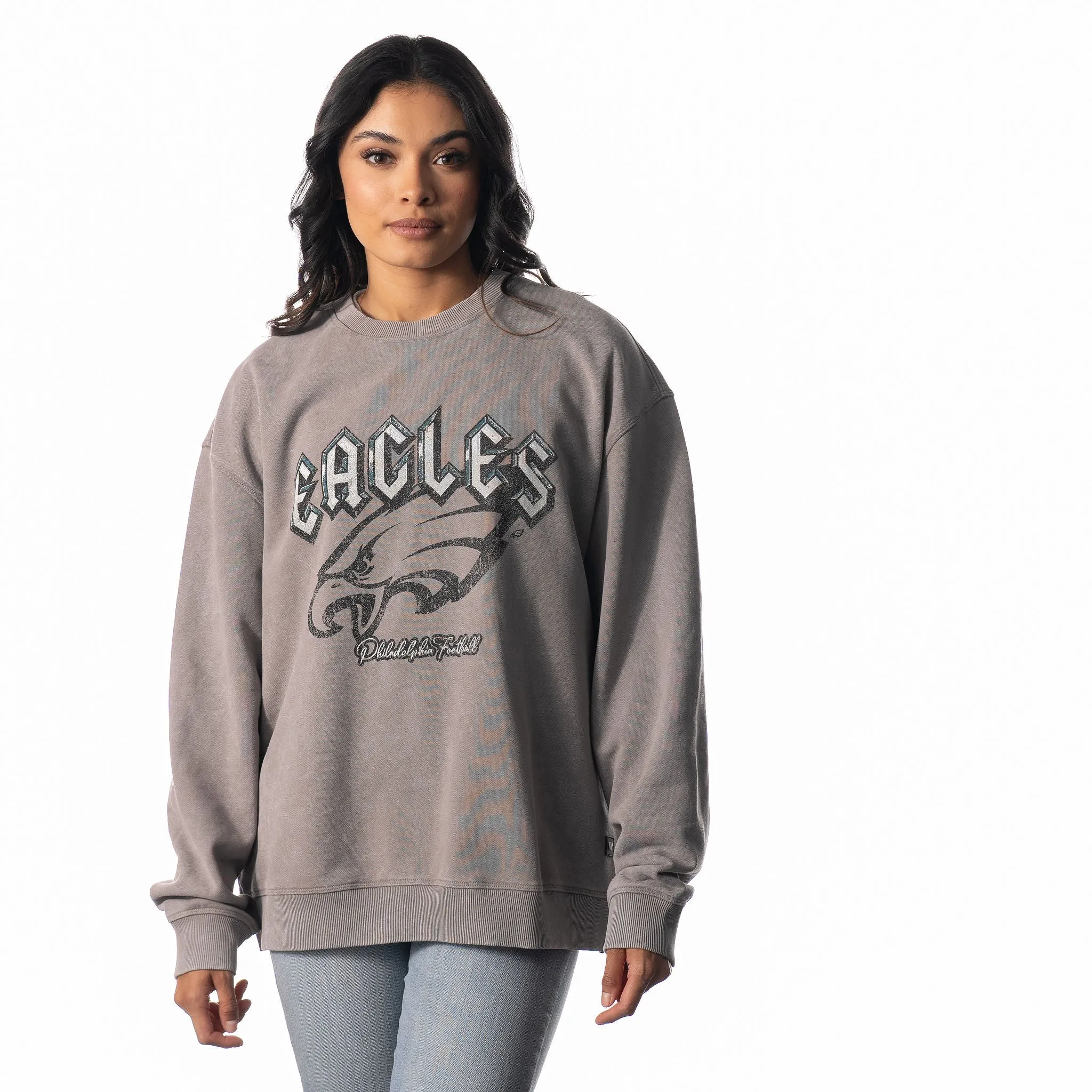 Philadelphia Eagles Graphic Crew Fleece - Grey