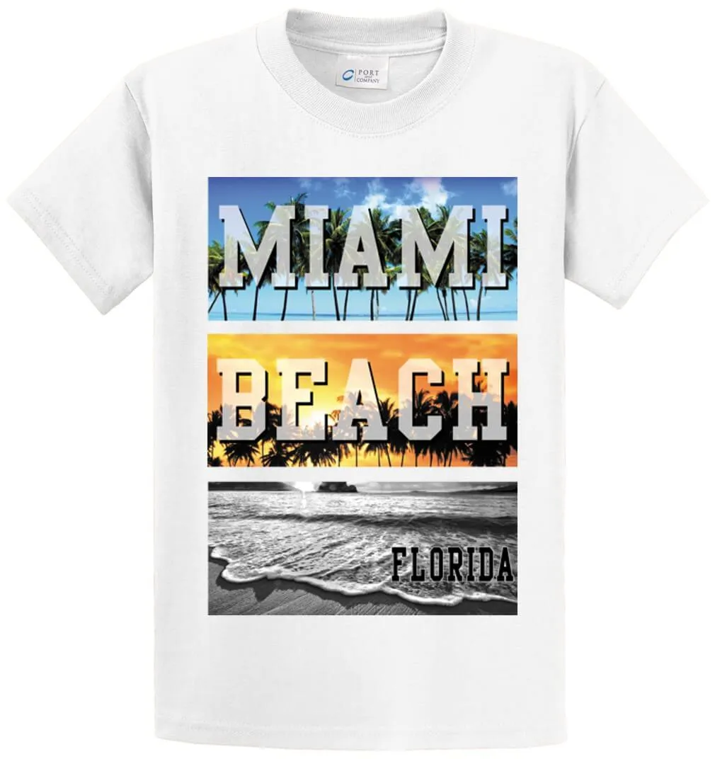 Photo Palm Beach Miami Beach Fl (Oversized) Printed Tee Shirt