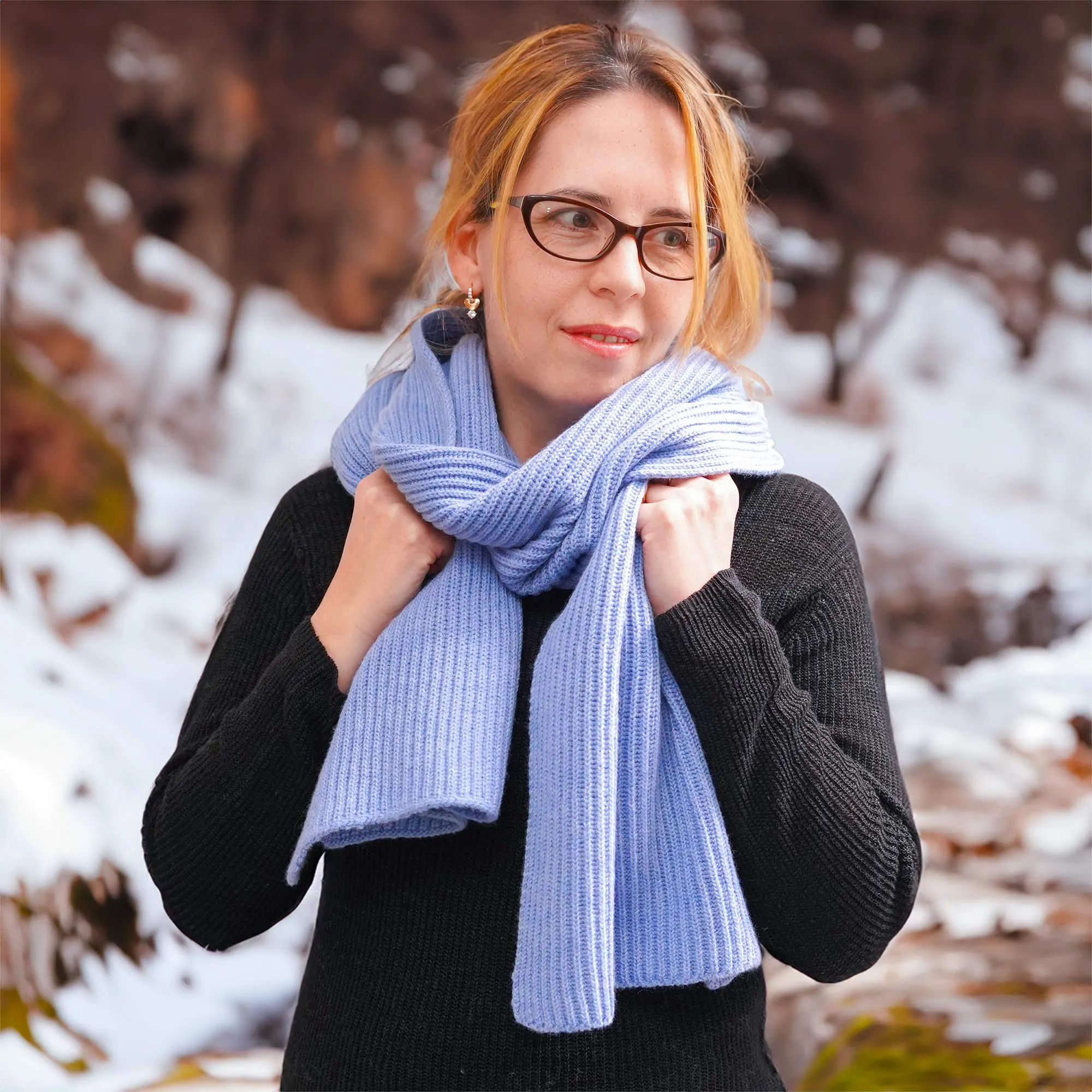 PRAIRIES 100% Organic Merino Wool Scarf (74”x15.75”) (Unisex) (No Polyester, No Latex, No Elastic, No Synthetics)