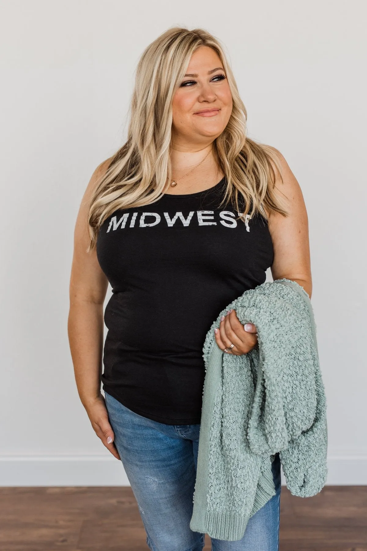 "Midwest" Graphic Tank Top- Black