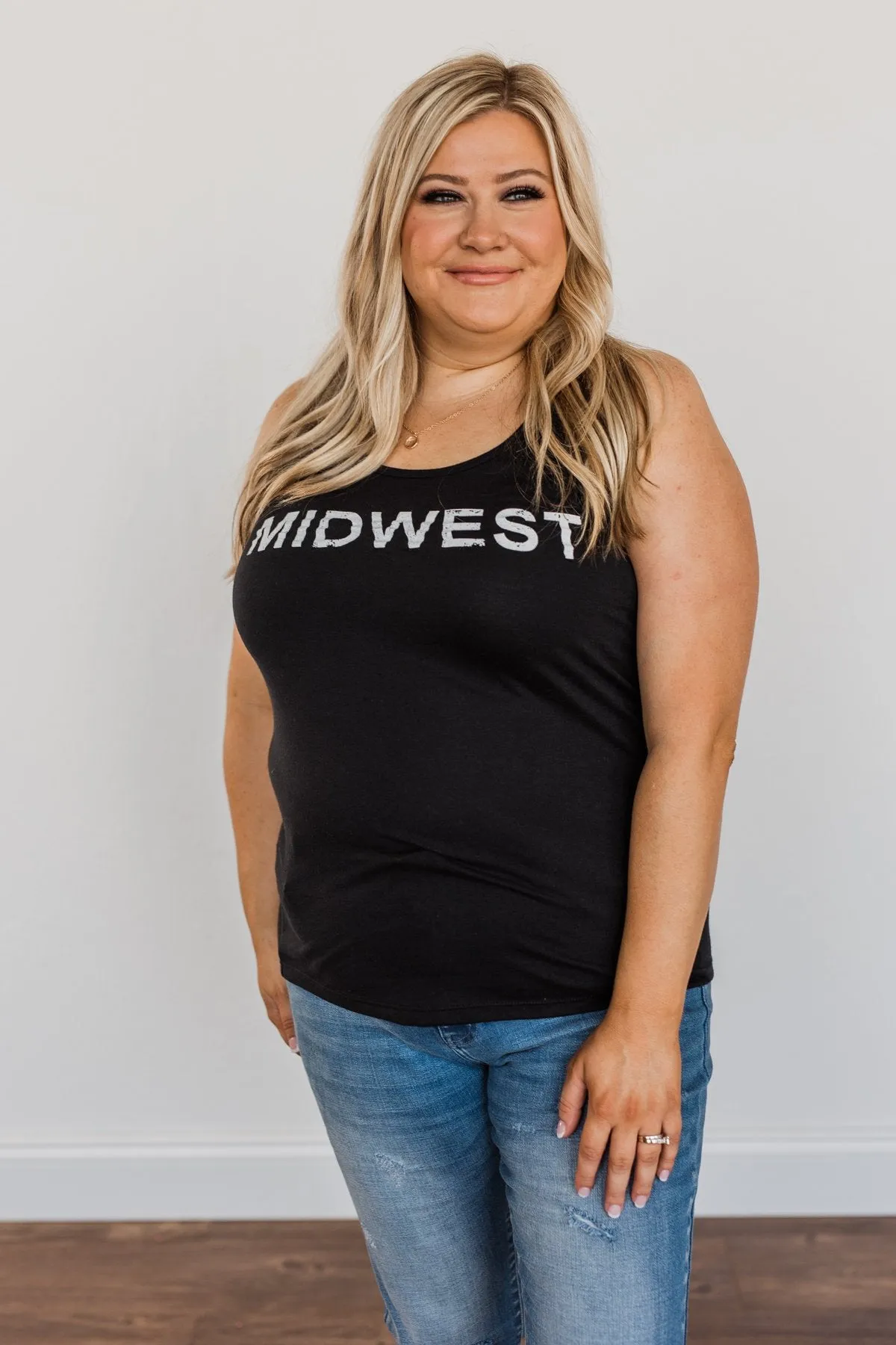 "Midwest" Graphic Tank Top- Black