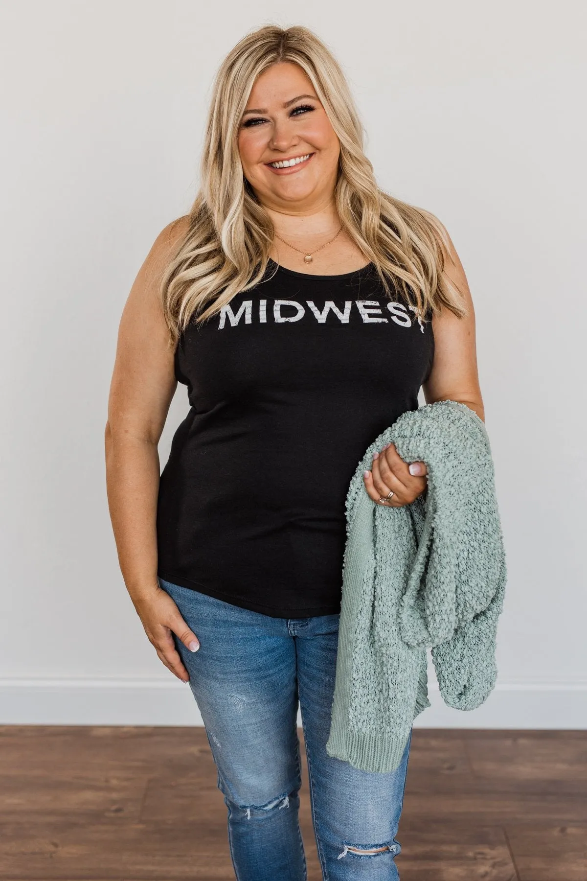 "Midwest" Graphic Tank Top- Black