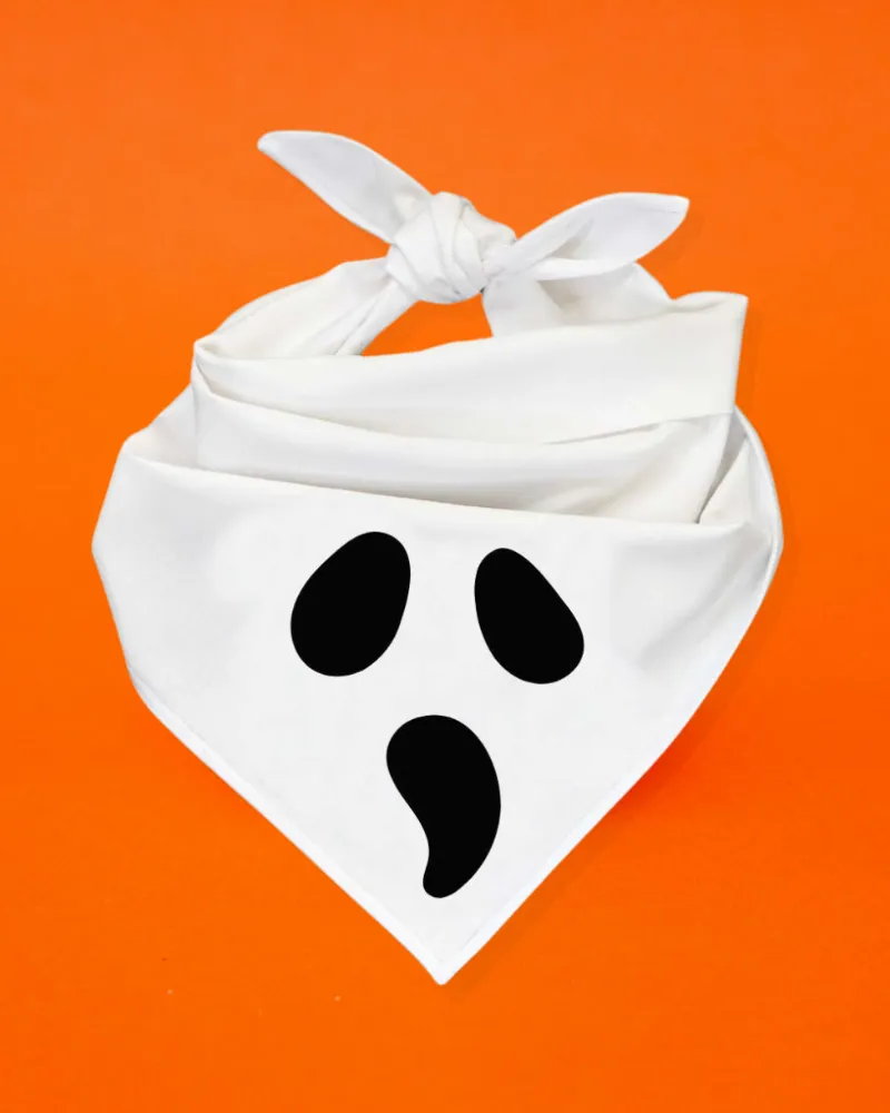 "Scream" Halloween Ghost Dog Bandana (Made in the USA)