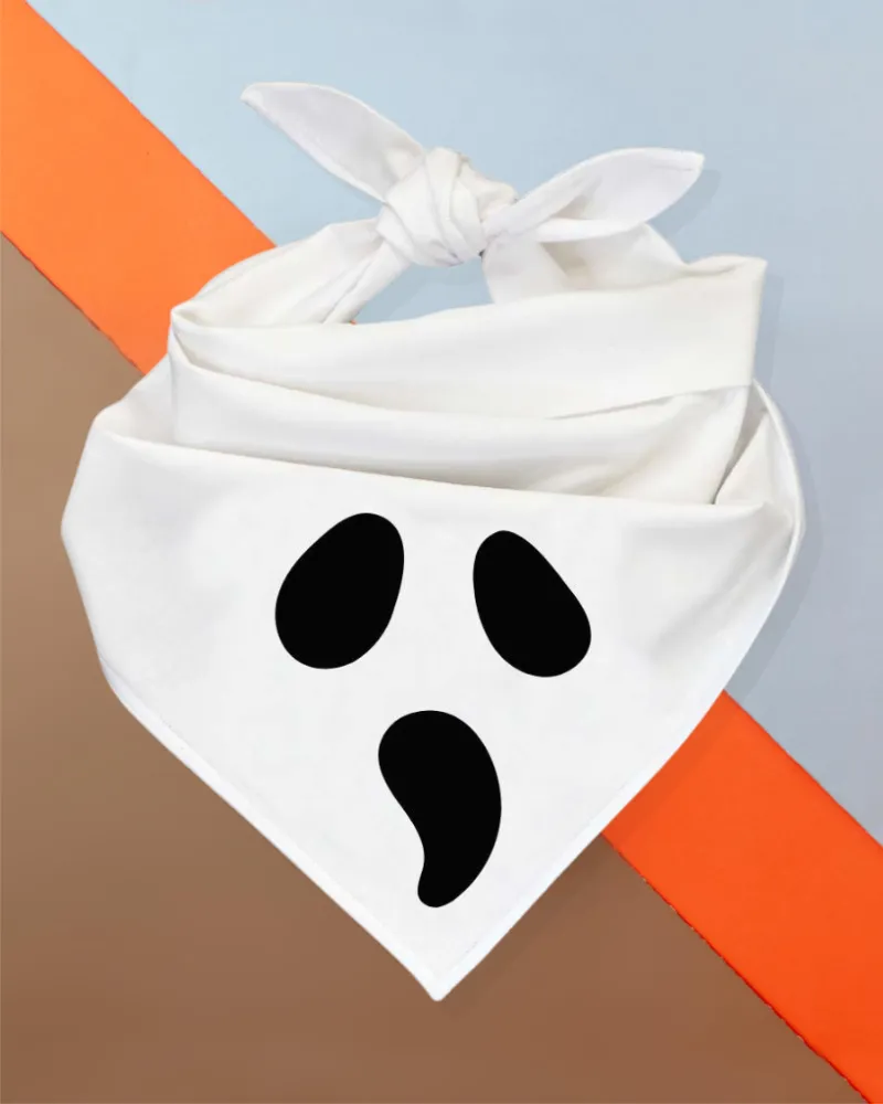 "Scream" Halloween Ghost Dog Bandana (Made in the USA)