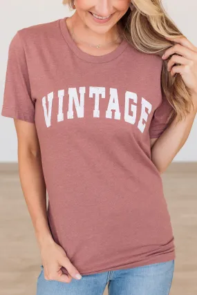 "Vintage" Graphic Tee- Mauve